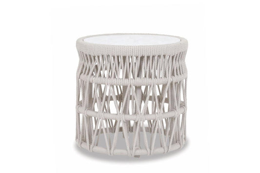 Dana End Table with Honed Carrara Marble Top