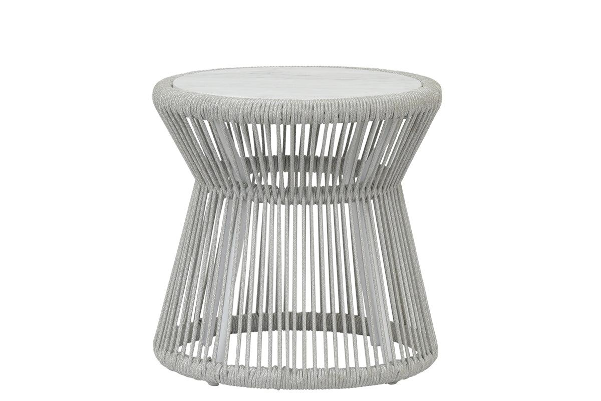Miami End Table with Honed Carrara Marble Top