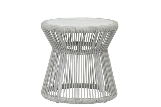 Miami End Table with Honed Carrara Marble Top