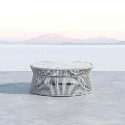 Miami Coffee Table with Honed Cararra Marble Top