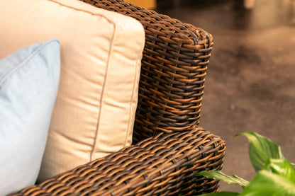 Montecito Sectional in Canvas Flax w/ Self Welt