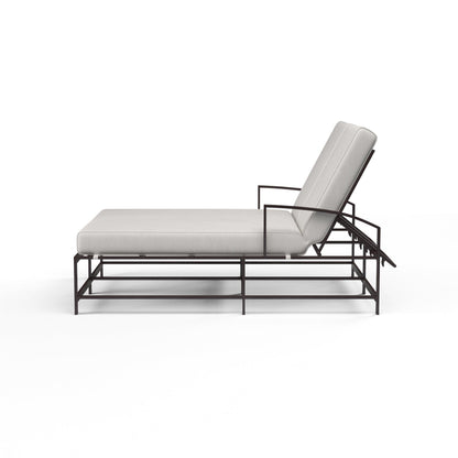 La Jolla Double Chaise in Canvas Flax w/ Self Welt
