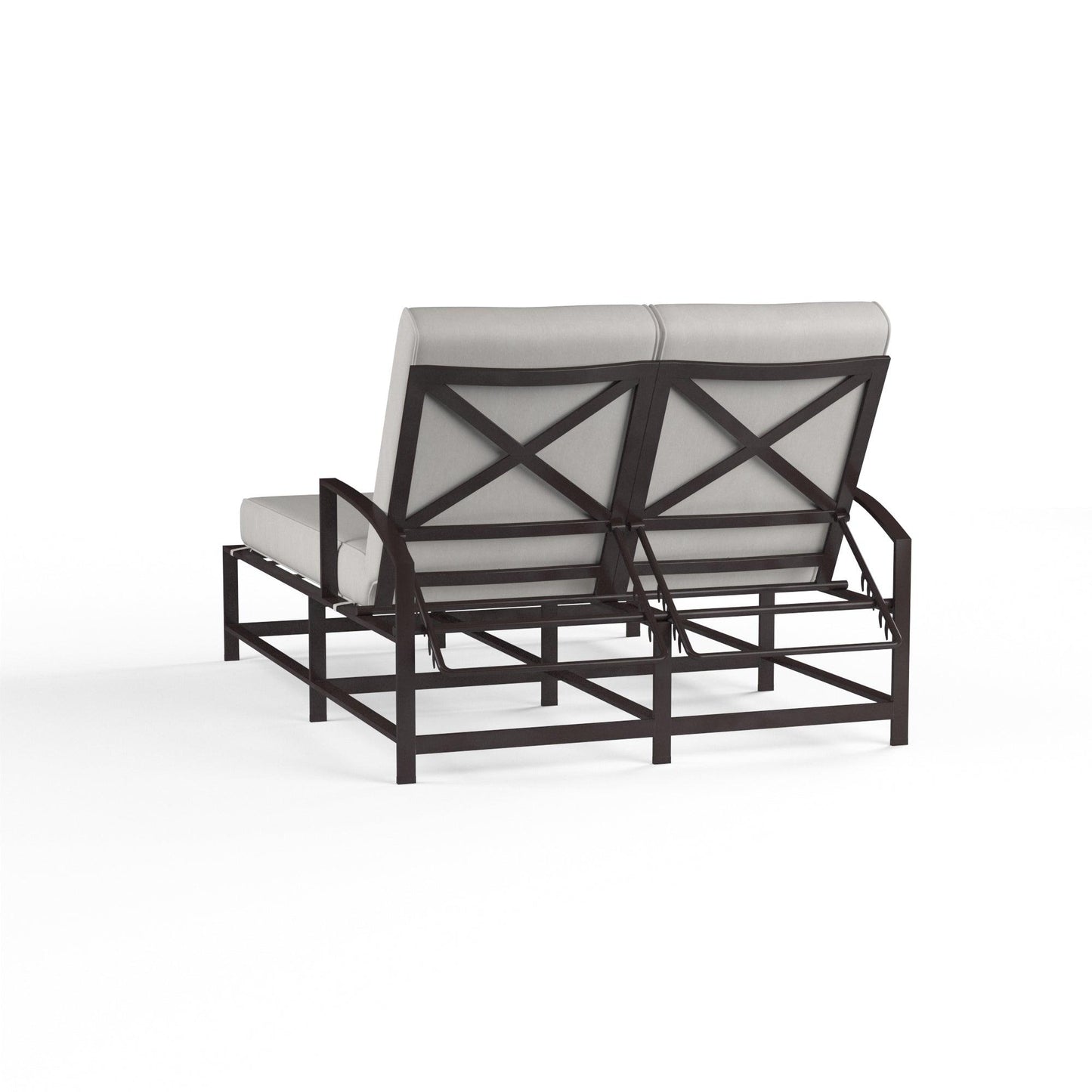 La Jolla Double Chaise in Canvas Flax w/ Self Welt