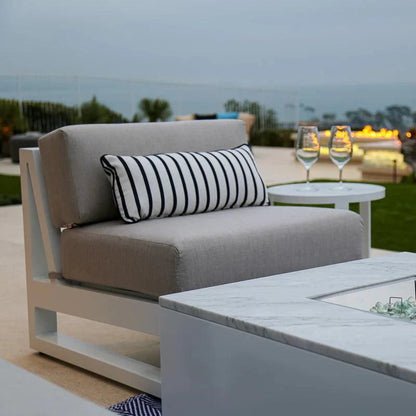 Newport Armless Club Chair in Cast Silver, No Welt