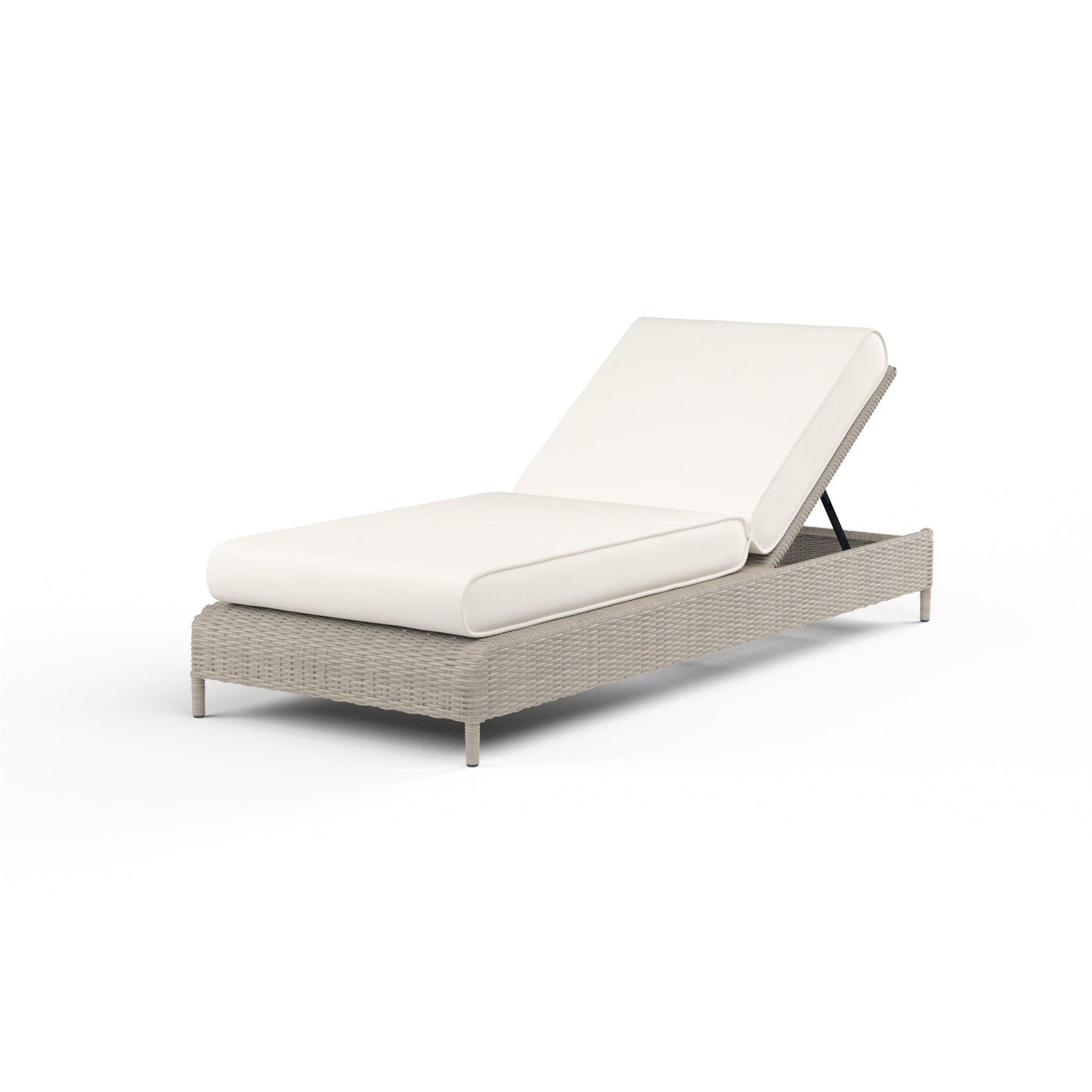 Manhattan Adjustable Chaise in Linen Canvas w/ Self Welt