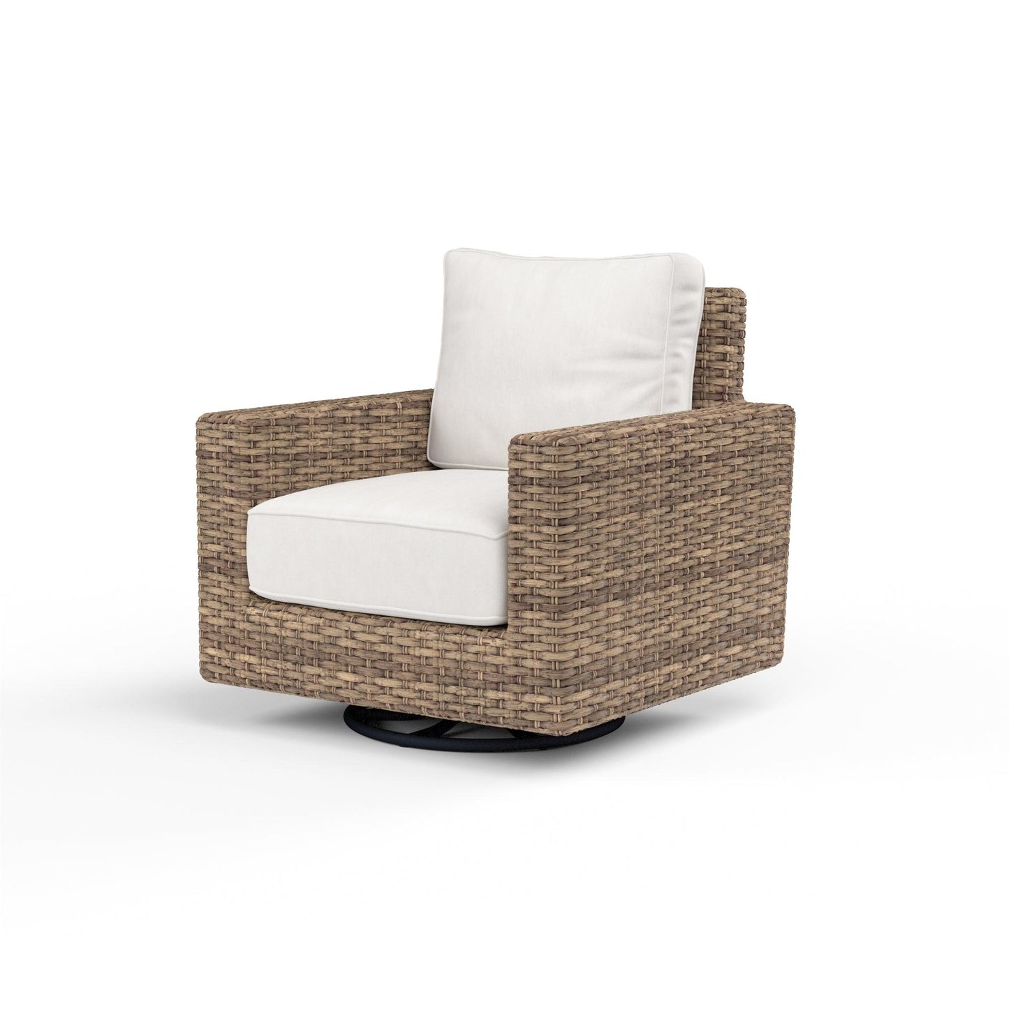Havana Swivel Club Rocker in Canvas Flax w/ Self Welt