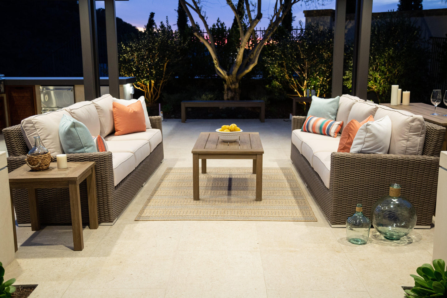 Coronado Sofa in Canvas Flax w/ Self Welt