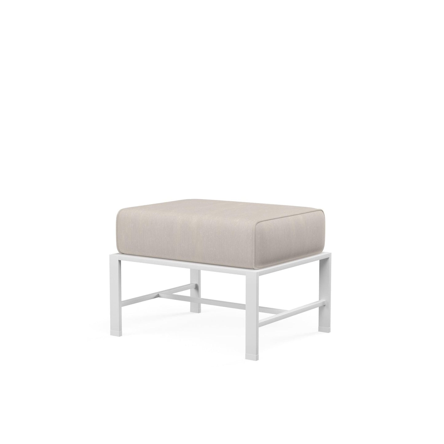 Bristol Ottoman in Canvas Flax w/ Self Welt