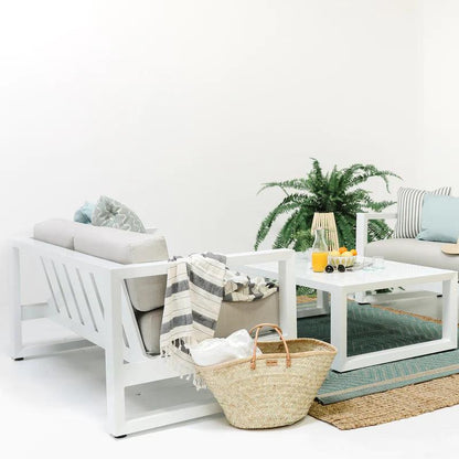 Newport Loveseat in Cast Silver, No Welt