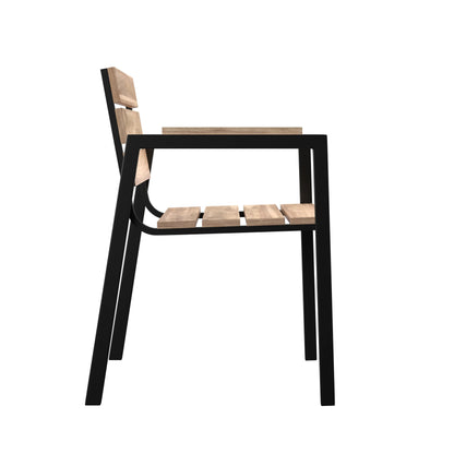 Standlake Slatted Outdoor Chairs – 2pc Set