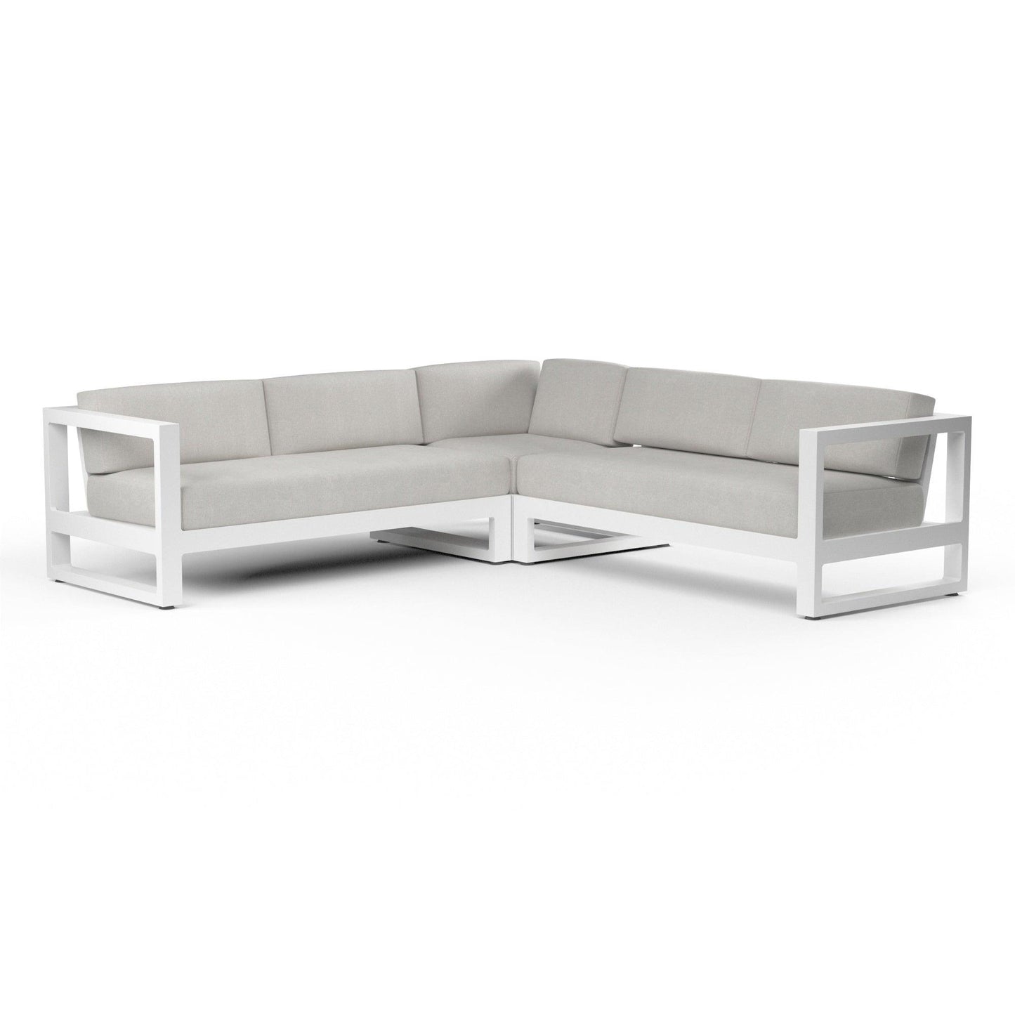 Newport Sectional in Cast Silver, No Welt
