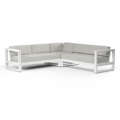 Newport Sectional in Cast Silver, No Welt