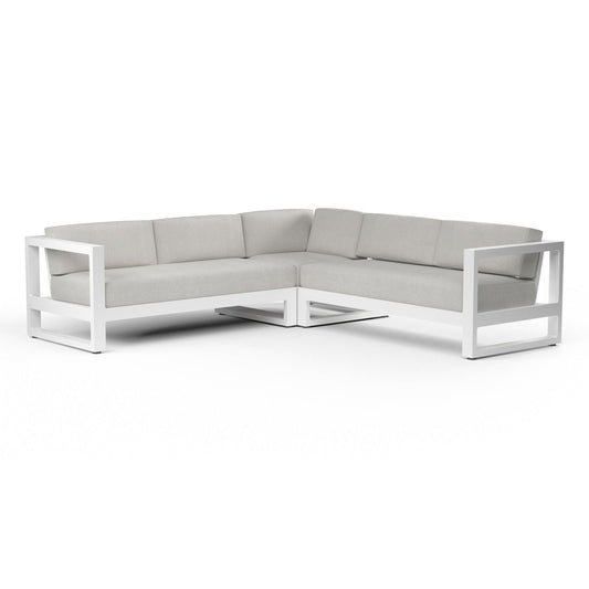 Newport Sectional in Cast Silver, No Welt