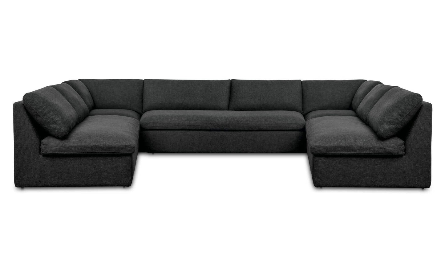 Miles Outdoor Modular 5 Piece Speckled Charcoal