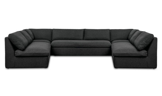 Miles Outdoor Modular 5 Piece Speckled Charcoal