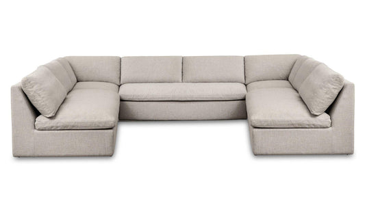 Miles Outdoor Modular 5 Piece Speckled Light Grey