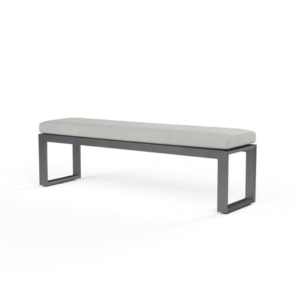 Redondo Dining Bench in Cast Silver, No Welt