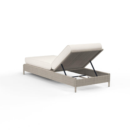 Manhattan Adjustable Chaise in Linen Canvas w/ Self Welt