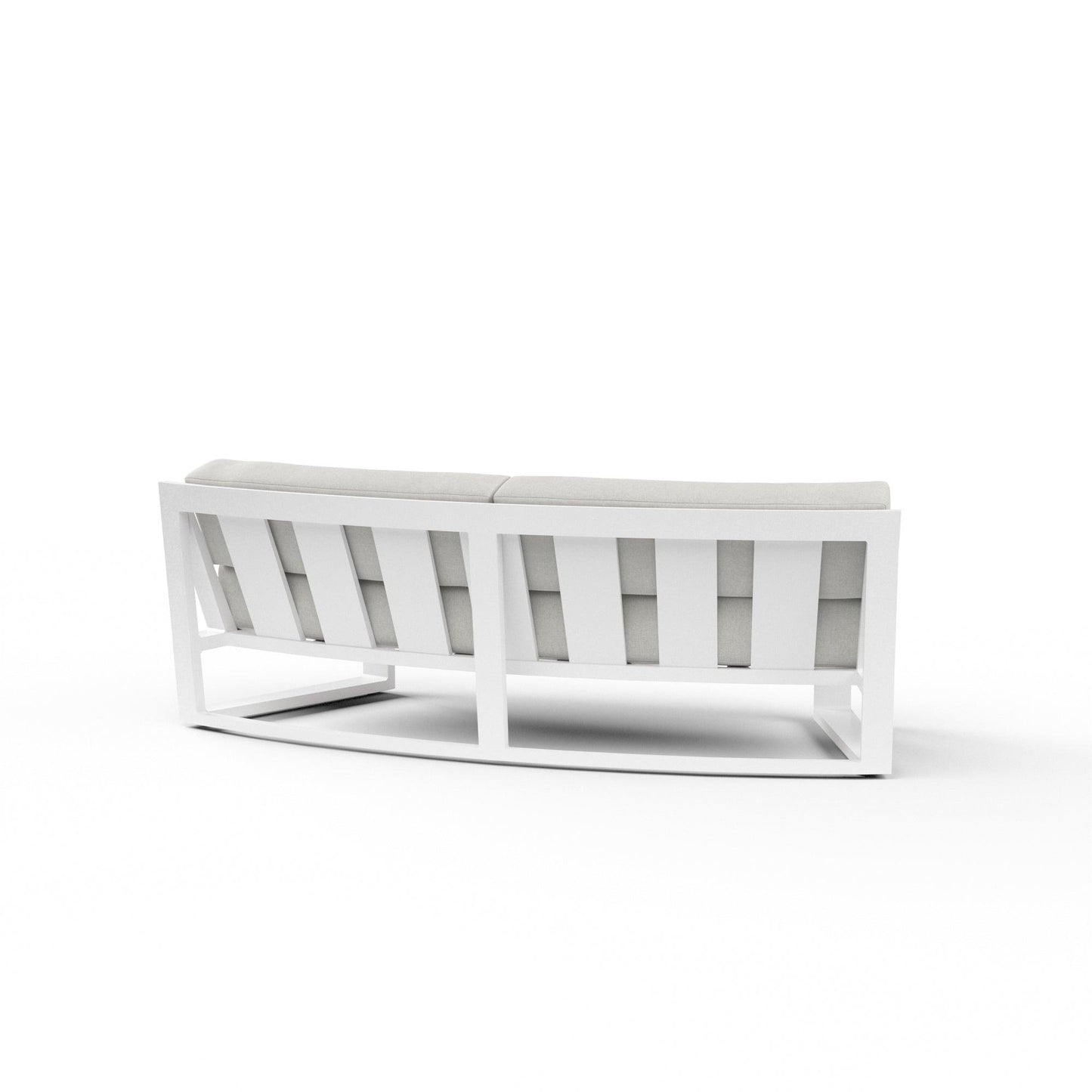 Newport Curved Sofa in Cast Silver, No Welt