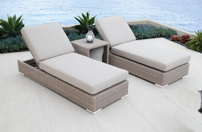 Coronado Adjustable Chaise in Canvas Flax w/ Self Welt