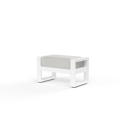 Newport Ottoman in Cast Silver, No Welt