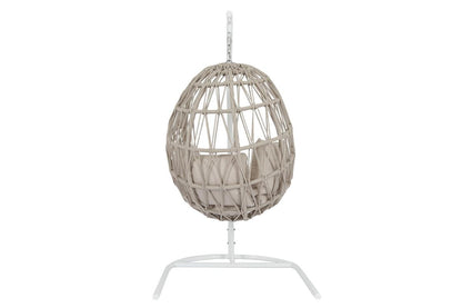 Dana Rope Hanging Club Chair in Linen Canvas w/ Self Welt