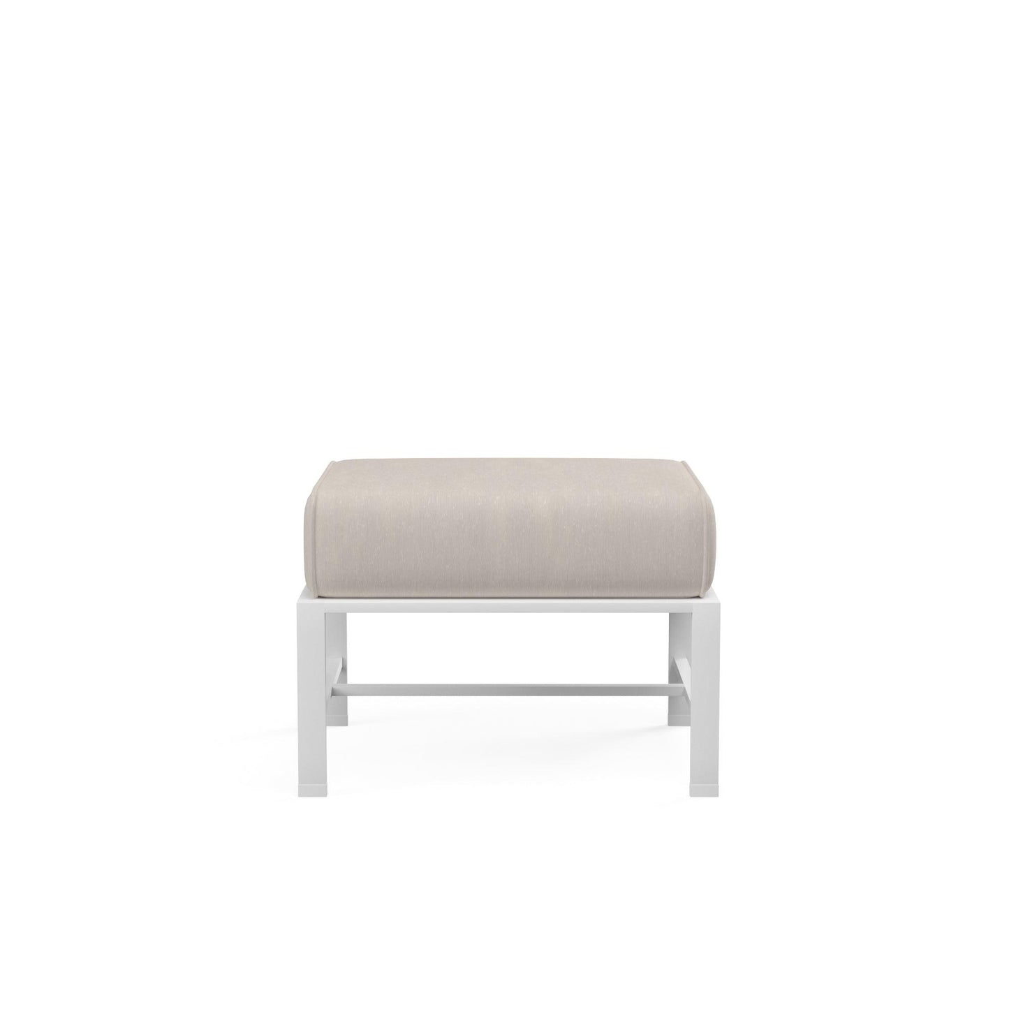 Bristol Ottoman in Canvas Flax w/ Self Welt