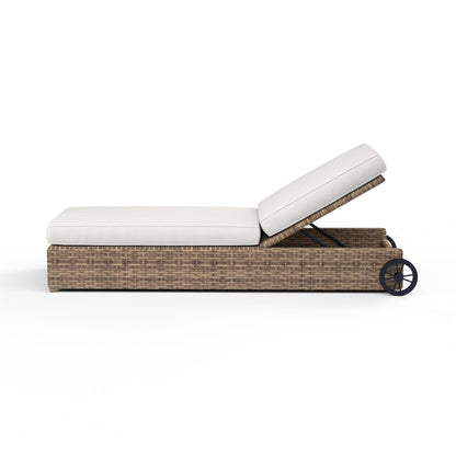 Havana Adjustable Chaise in Canvas Flax w/ Self Welt