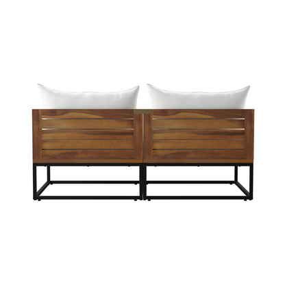 Taradale Outdoor Coffee Table and Modular Loveseat Set – 2pc