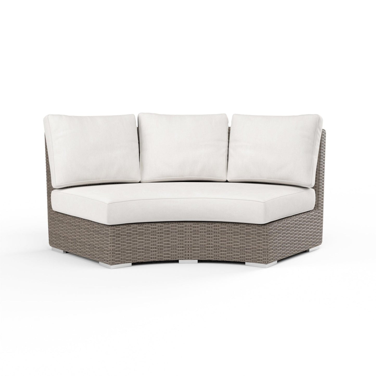Coronado Curved Loveseat in Canvas Flax w/ Self Welt