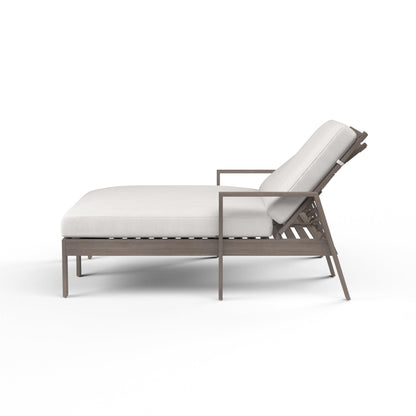 Laguna Double Chaise Lounge in Canvas Flax, No Welt