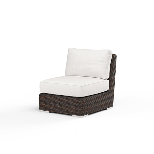 Montecito Armless Club Chair in Canvas Flax w/ Self Welt