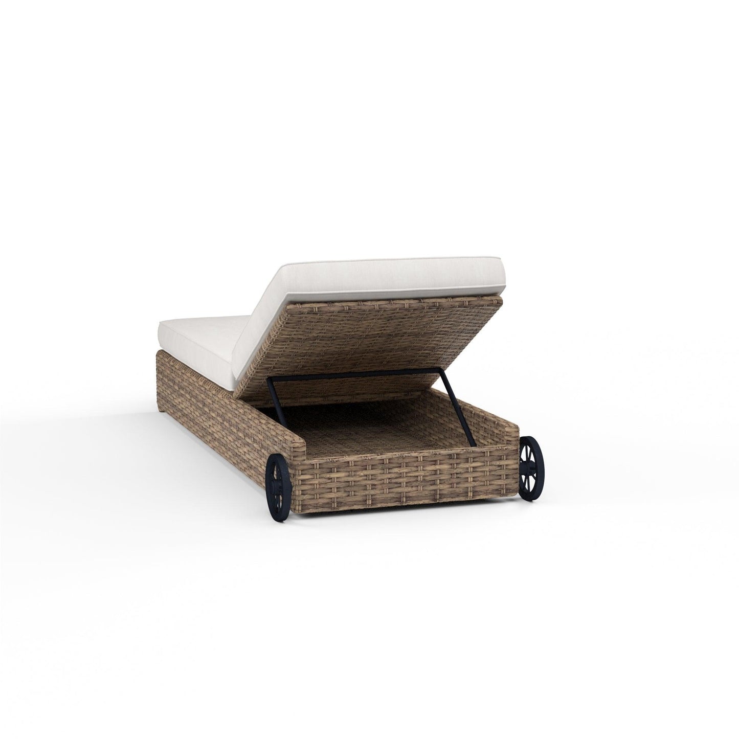 Havana Adjustable Chaise in Canvas Flax w/ Self Welt