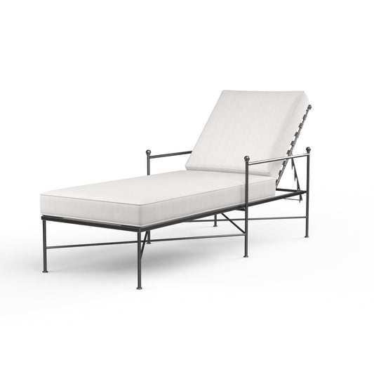 Provence Chaise Lounge in Canvas Flax w/ Self Welt