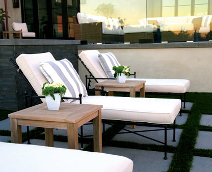 Provence Chaise Lounge in Canvas Flax w/ Self Welt