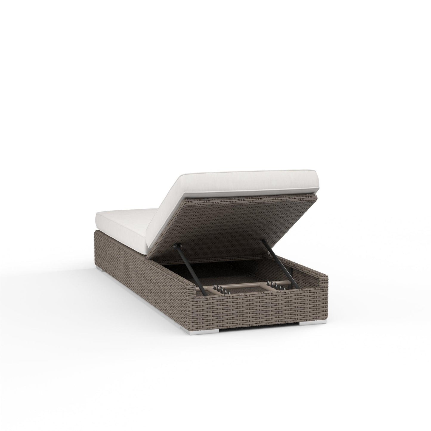 Coronado Adjustable Chaise in Canvas Flax w/ Self Welt