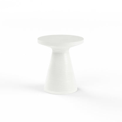 GRC Round End Table, Bone Finish