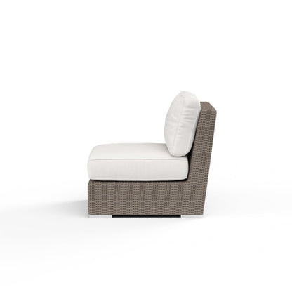 Coronado Armless Club Chair in Canvas Flax w/ Self Welt