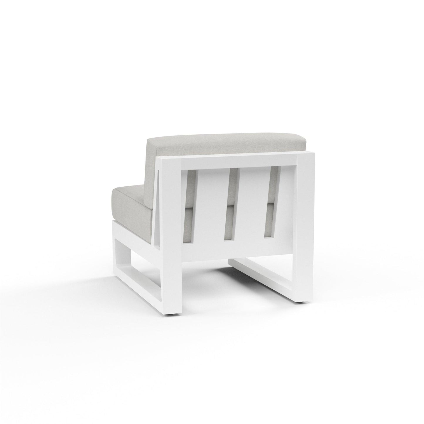 Newport Armless Club Chair in Cast Silver, No Welt