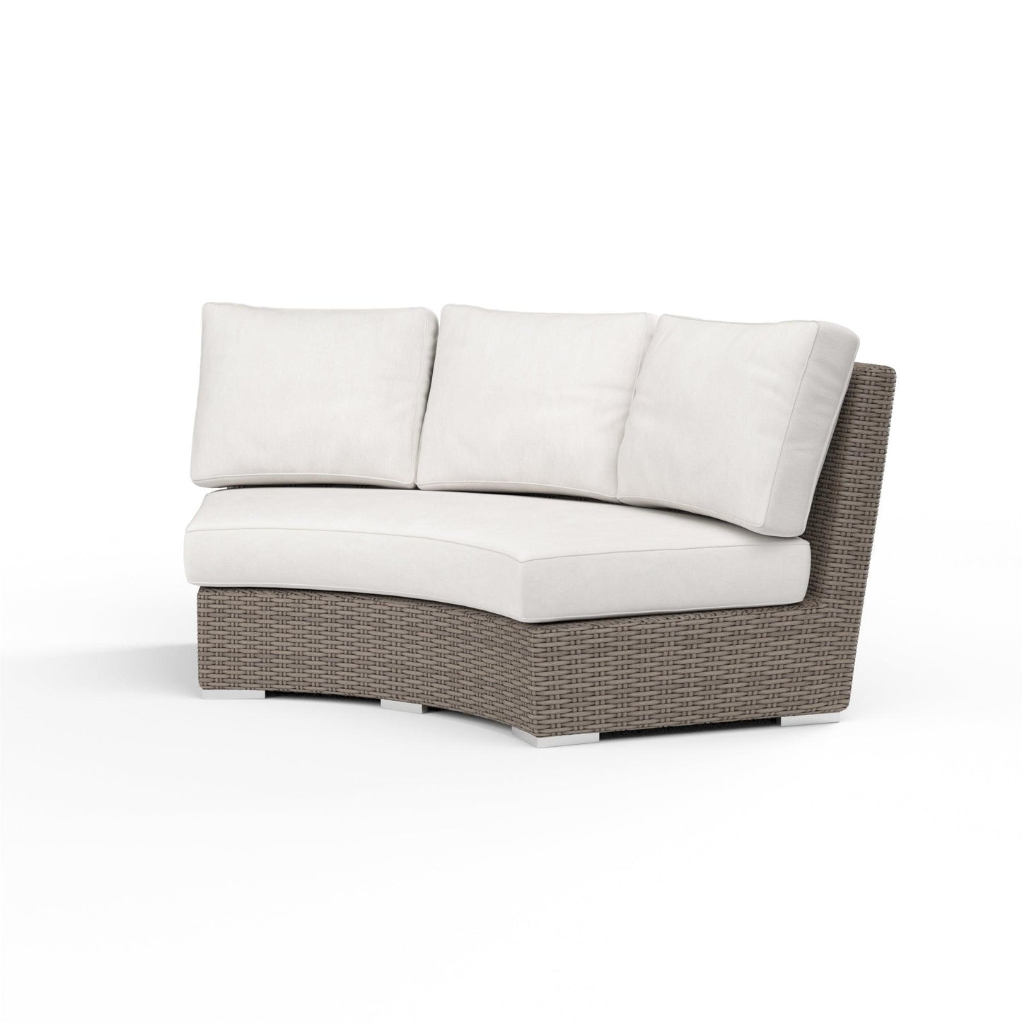 Coronado Curved Loveseat in Canvas Flax w/ Self Welt